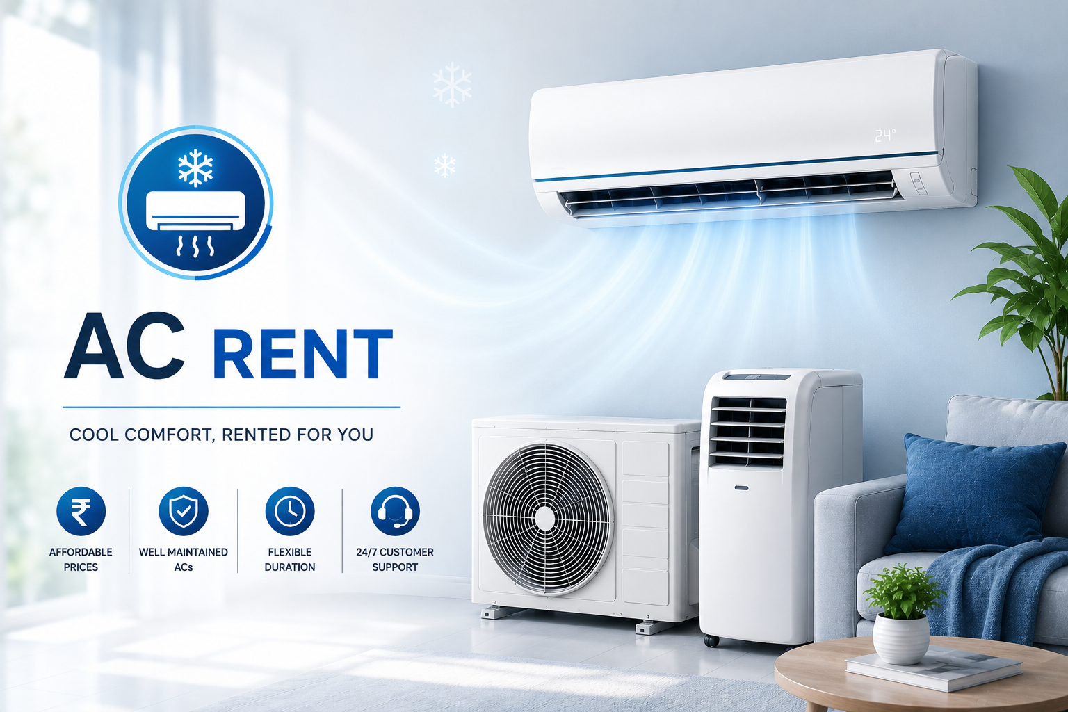 AC on rent in Meerut